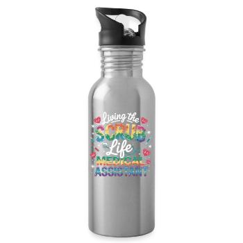 Scrub Life: Medical Assistance - Water bottle with straw - silver - Right