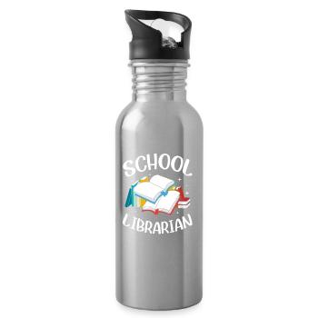 Lesen Bibliothek Leseratte - Trinkflasche mit integriertem Trinkhalm - Lightsilver - Rechts