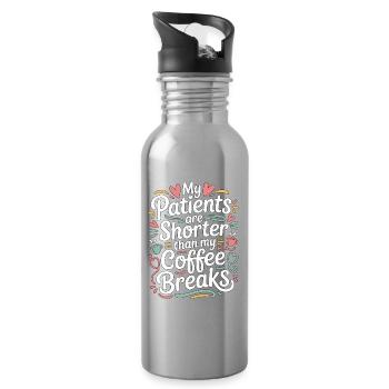 Pediatric Nurse My Patients Are Shorter Kids Nurse - Water bottle with straw - silver - Right