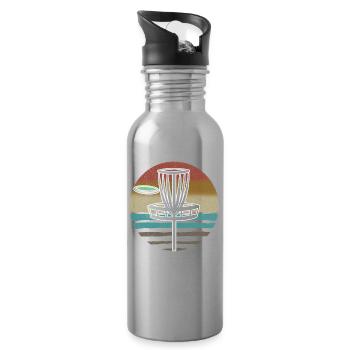 Disc Golf Sunset - Trinkflasche mit integriertem Trinkhalm - Lightsilver - Rechts