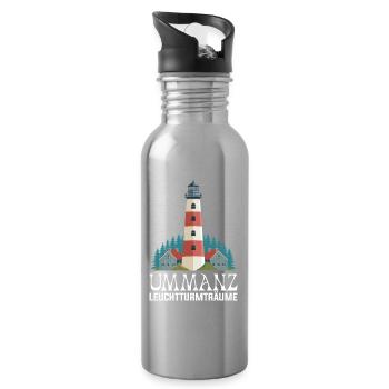 UMMANZ LEUCHTTURM TRÄUME Insel Ummanz Lustig - Trinkflasche mit integriertem Trinkhalm - Lightsilver - Rechts
