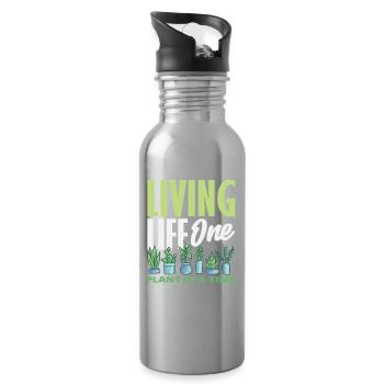 One Plant At A Time Plant Lovers - Water bottle with straw - silver - Right
