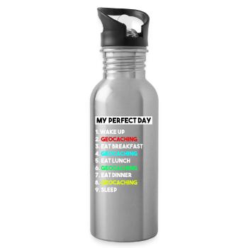 Geocaching Perfect Day Outdoor Treasure Hunt - Water bottle with straw - silver - Right