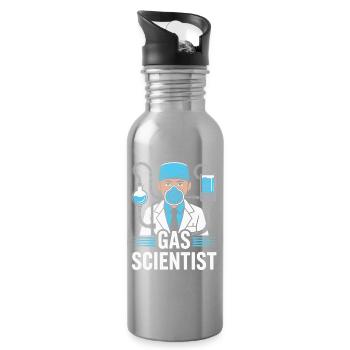 Anesthesiologist Gas Scientist Anesthesia - Trinkflasche mit integriertem Trinkhalm - Lightsilver - Rechts