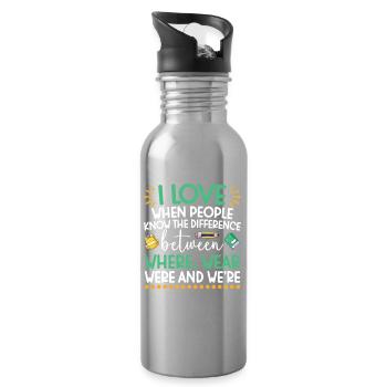  ELA Teacher Appreciation English Language Arts - Water bottle with straw - silver - Right