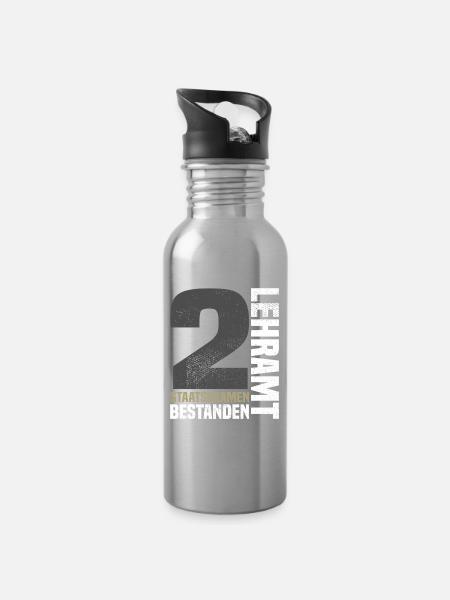 2. Staatsexamen Lehramt - Trinkflasche mit integriertem Trinkhalm - Lightsilver