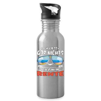 I don't have to do anything – I'm retired - Water bottle with straw - silver - Right