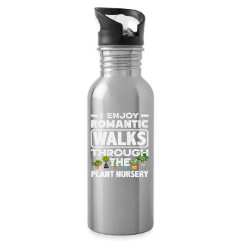 Romantische Spaziergänge Durch Die Gärtnerei Plant - Trinkflasche mit integriertem Trinkhalm - Lightsilver - Rechts