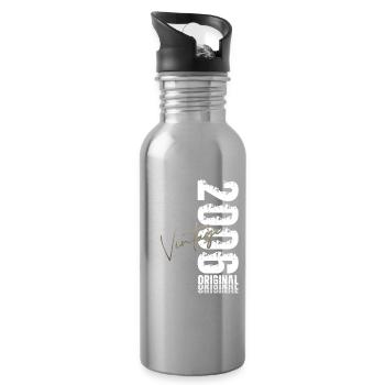 20th Birthday Shirt – Original 2006 Vintage Retro - Water bottle with straw - silver - Right