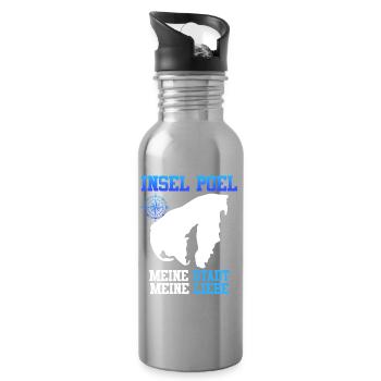 ISLAND OF POEL MY CITY MY LOVE Funny - Water bottle with straw - silver - Right
