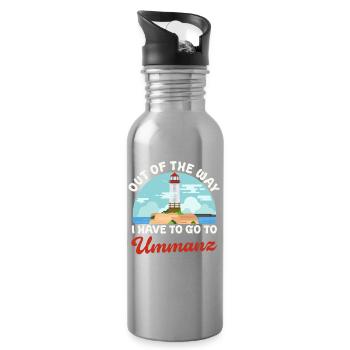 Ostsee AUS DEM WEG ICH MUSS NACH UMMANZ Lustig - Trinkflasche mit integriertem Trinkhalm - Lightsilver - Rechts