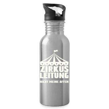 Zirkusleitung - Nicht meine Affen - Trinkflasche mit integriertem Trinkhalm - Lightsilver - Rechts