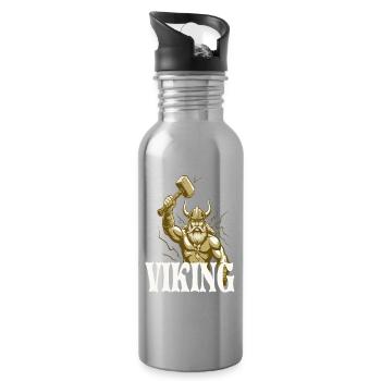 Légende viking viking marin Odin Raven Fighter - Gourde avec paille intégrée - argent clair - Droite