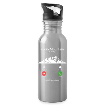 Rocky Mountain Is Calling And I Must Go - Water bottle with straw - silver - Right