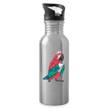 Parrot Nurse Clipboard - Water bottle with straw - silver - Right