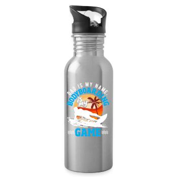 Surfing Surfboarder Bodyboarder - Water bottle with straw - silver - Right