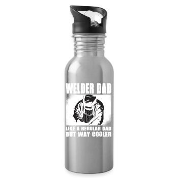 Schweißer Spruch Geschenke Für Metallbauer  - Trinkflasche mit integriertem Trinkhalm - Lightsilver - Rechts