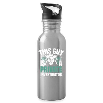  Private Detective Costume Guard Uniform Private - Water bottle with straw - silver - Right