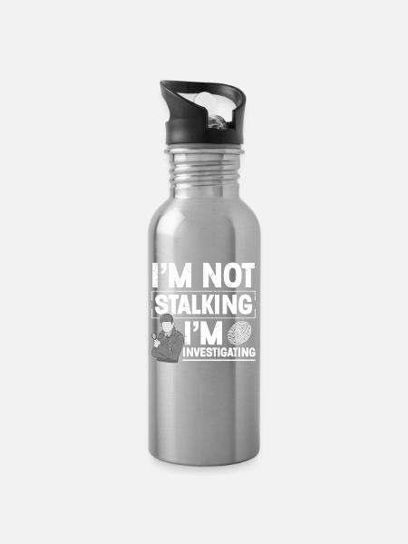 Beobachtungskostüm-Abzeichen-Wachmann Private - Trinkflasche mit integriertem Trinkhalm - Lightsilver