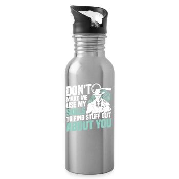 Observation Outfit for Private Investigator - Water bottle with straw - silver - Right