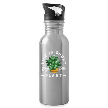 Pflanzenliebhaber Sukkulente Gartenarbeit - Trinkflasche mit integriertem Trinkhalm - Lightsilver - Rechts