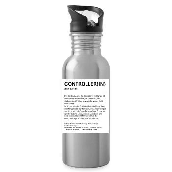 Controller Design Print - Water bottle with straw - silver - Right