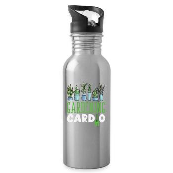 Gartenarbeit Kardio Pflanzenliebhaber Garten - Trinkflasche mit integriertem Trinkhalm - Lightsilver - Rechts