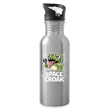  Space Croak Alien Frosch Sänger Lustiger Weltraum - Trinkflasche mit integriertem Trinkhalm - Lightsilver - Rechts
