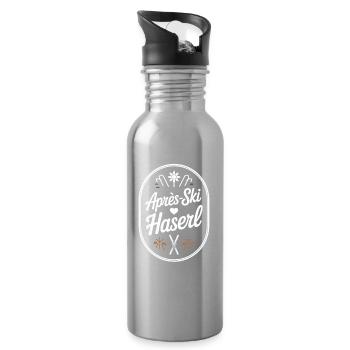 Apres Ski Haserl Hüttengaudi Skifahrerin Skihaserl - Trinkflasche mit integriertem Trinkhalm - Lightsilver - Rechts