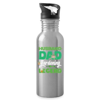 Ehemann Vater Gartenbau-legende Pflanzenliebhaber - Trinkflasche mit integriertem Trinkhalm - Lightsilver - Rechts