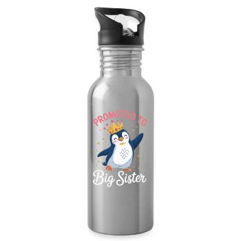 Promu au rang de Big Sister Penguin Design - Gourde avec paille intégrée - argent clair - Droite