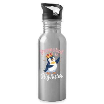 Promu au rang de Big Sister Penguin Design - Gourde avec paille intégrée - argent clair - Droite