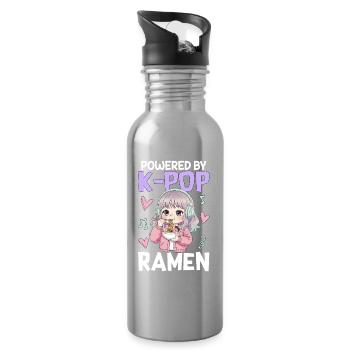 Powered By K-Pop Ramen - Water bottle with straw - silver - Right