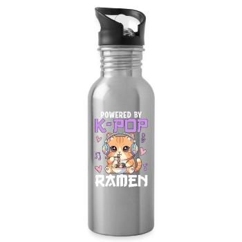 Powered By K-Pop Ramen - Water bottle with straw - silver - Right