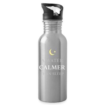 Night boating with - Water bottle with straw - silver - Right