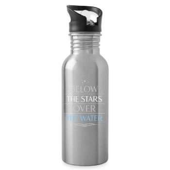 Night boating with - Water bottle with straw - silver - Right