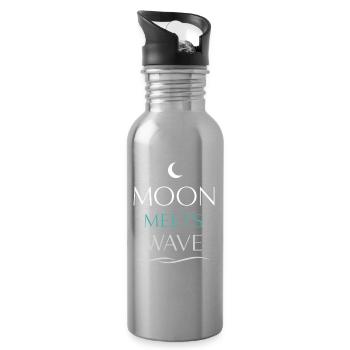 Night boating with - Water bottle with straw - silver - Right