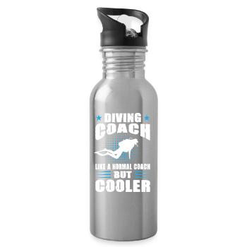 Je préférerais être une tenue de plongée - cadeau de plongeur - Gourde avec paille intégrée - argent clair - Droite