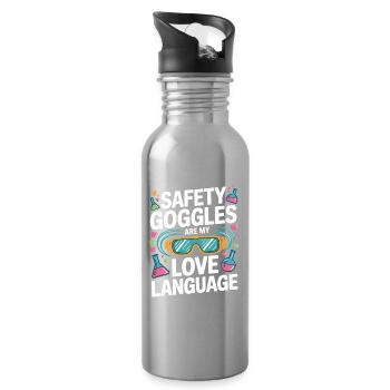 Love Language Safety Goggles - Trinkflasche mit integriertem Trinkhalm - Lightsilver - Rechts