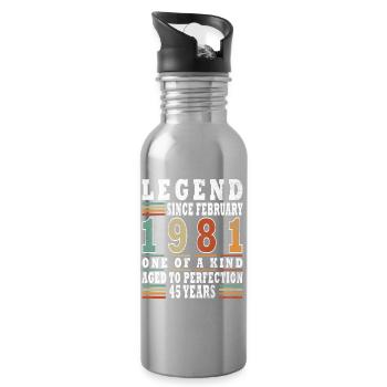 February 1981 Jubilee 1981 Legends February - Water bottle with straw - silver - Right