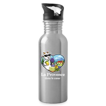 Provence in the Heart Goat Lavender South France - Water bottle with straw - silver - Right