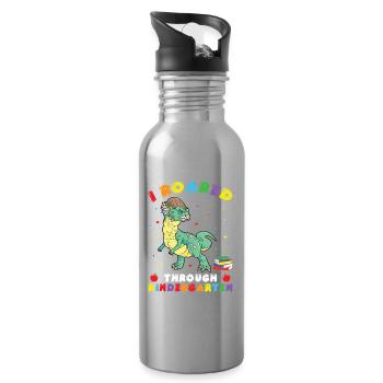  Kindergarten Outfit Dinosaur Costume - Water bottle with straw - silver - Right