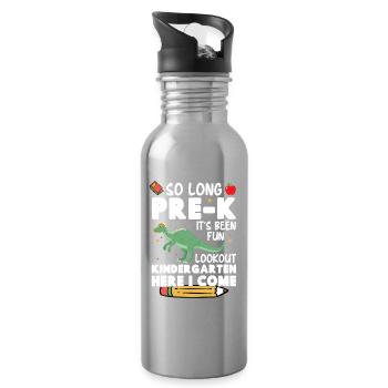  Dinosaur Kindergarten Costume with - Water bottle with straw - silver - Right