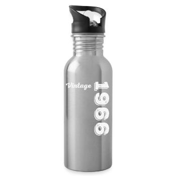 1966 Vintage Retro Geburtstagsgeschenk - Trinkflasche mit integriertem Trinkhalm - Lightsilver - Rechts
