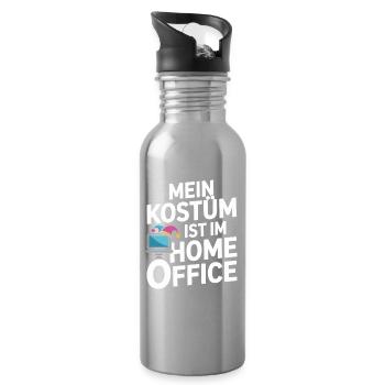 Costume is in the home office carnival carnival office - Water bottle with straw - silver - Right
