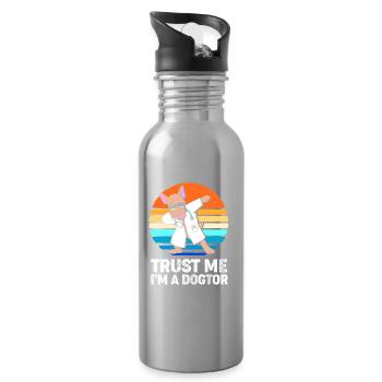 Tierarzt Tiermedizin Veterinär Tierärztin - Trinkflasche mit integriertem Trinkhalm - Lightsilver - Rechts