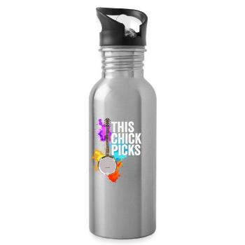 Banjo, das dieses Mädchen auswählt. - Trinkflasche mit integriertem Trinkhalm - Lightsilver - Rechts