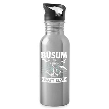 Vacances à la mer du Nord BÜSUM WATT AUTREMENT DRÔLE - Gourde avec paille intégrée - argent clair - Droite
