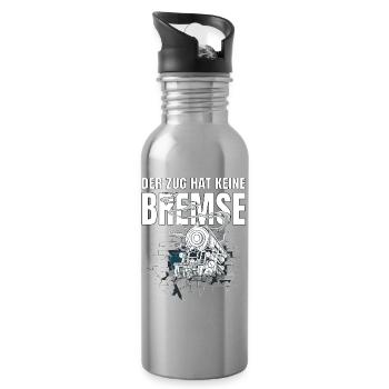 Der Zug hat keine Bremse - Party Malle  - Trinkflasche mit integriertem Trinkhalm - Lightsilver - Rechts