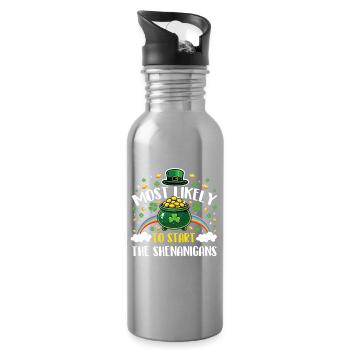 Am ehesten wird er mit den Streichen anfangen - Trinkflasche mit integriertem Trinkhalm - Lightsilver - Rechts
